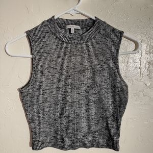 Charlotte Russe Ribbed b&w Crop Top